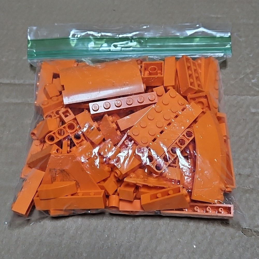 LEGO Bulk lot 3/4 lbs pounds Bright Orange bricks blocks pieces - Picture 4 of 4